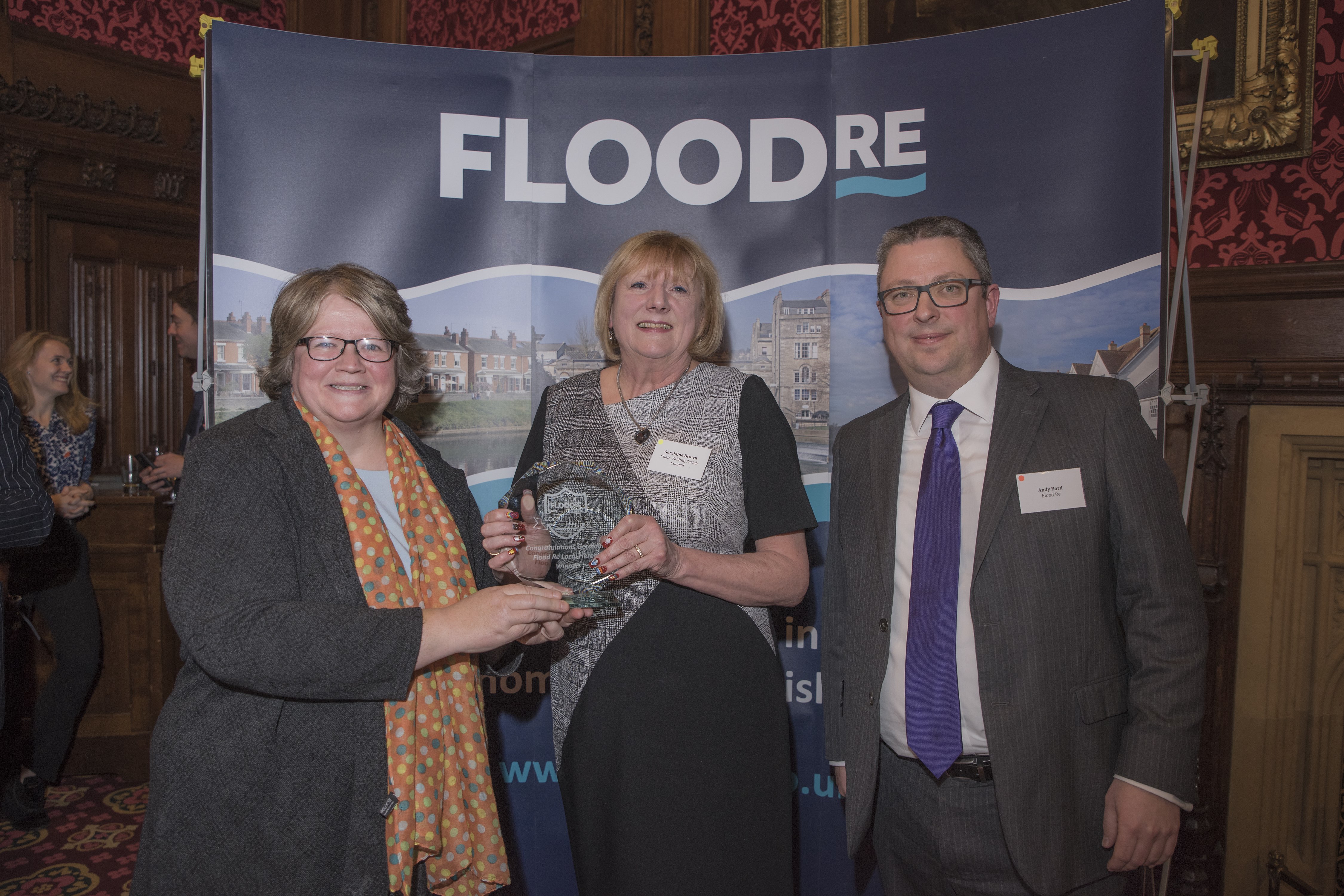 Floods Minister presents Geraldine Brown with her Flood Re Local Heroes Award