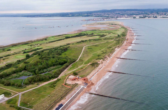 An aerial image of Dawlish Warren