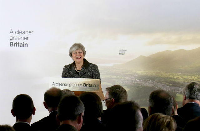 Prime Minister Theresa May launching the 25 Year Environment Plan at the London Wetland's Centre 