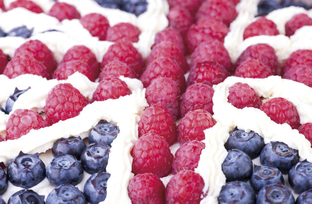 Photo of raspberries and blueberries