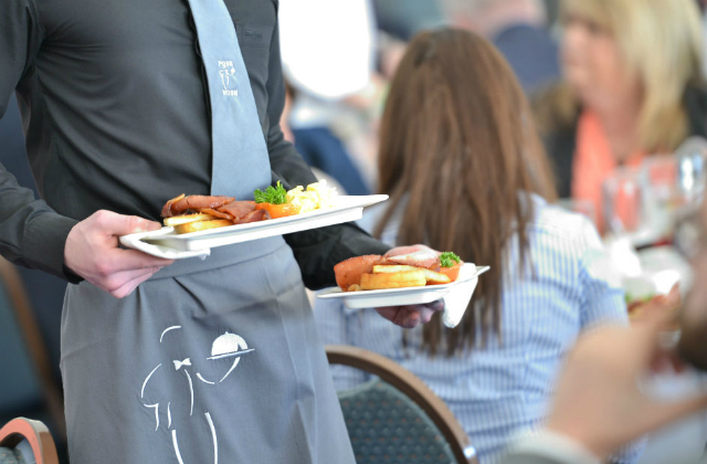 Picture of food being served.