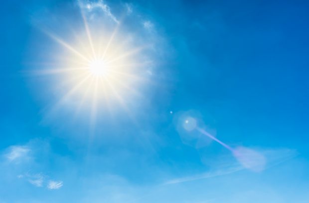 Image of sun in a blue sky
