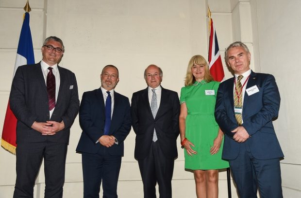 Speakers at event pictured, Lord Gardiner, Christine Middlemiss – Chief Veterinary Officer, Simon Doherty - President of the British Veterinary Association, Matthew Stone – Deputy Director of International Science and Standards at the OIE, Matthew Lodge – UK Deputy Ambassador to France.