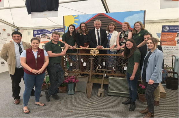 Farming Minister Robert Goodwill with the members of Somerset Young Farmers’ Club