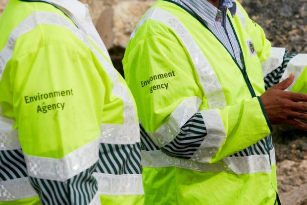 Environment Agency staff wearing high visibility jackets 