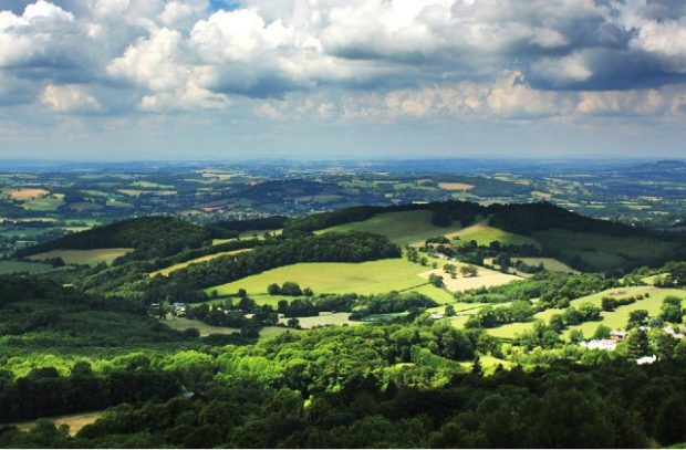 The Malvern Hills. A luscious, rolling green landscape 