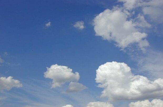 An image of clouds against a blue sky