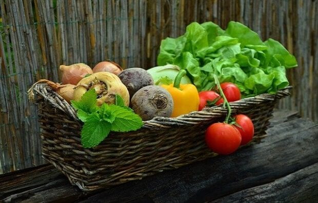 Image of various vegetables in a basket