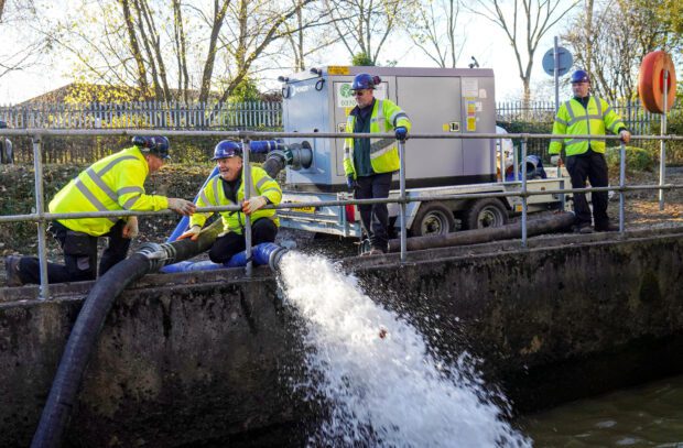 Environment Agency staff are given training using a Mobile High Volume pump which is part of their ongoing programme which is backed by £5.6 billion of investment.