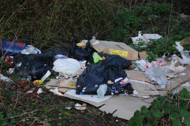 Fly tipping at Lower Derwent Valley