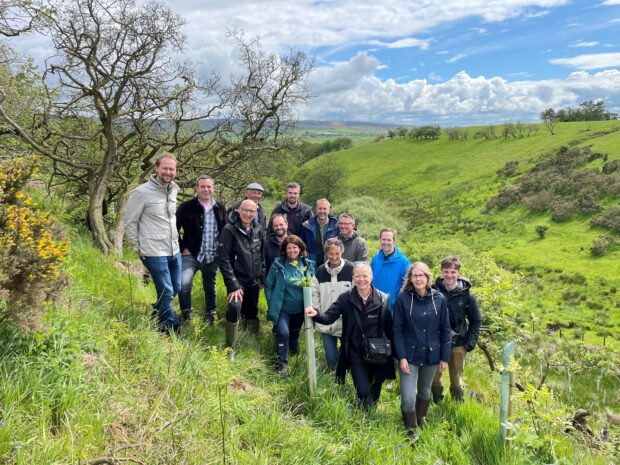 Picture of Emma Howard Boyd visiting the Wyre Natural Flood Management project in Lancashire