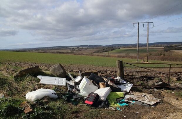 Picture of fly-tipping on farmland